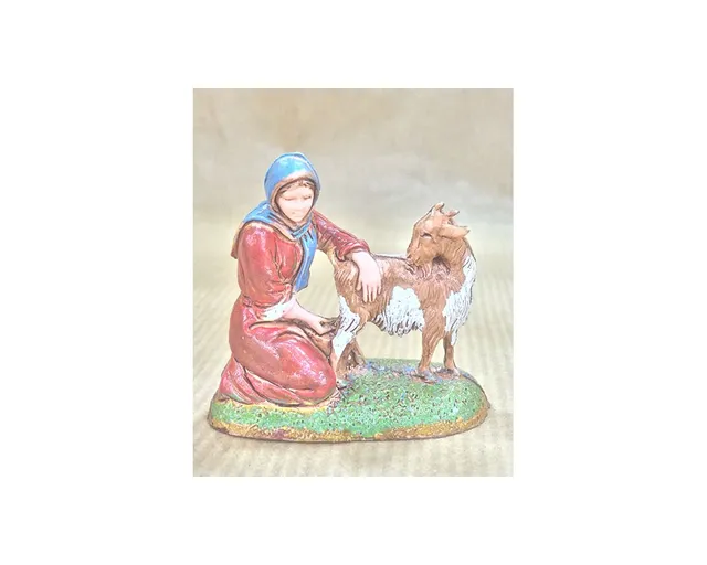 Montanini Pastori Landi 6047 Mungitrice capra statuina