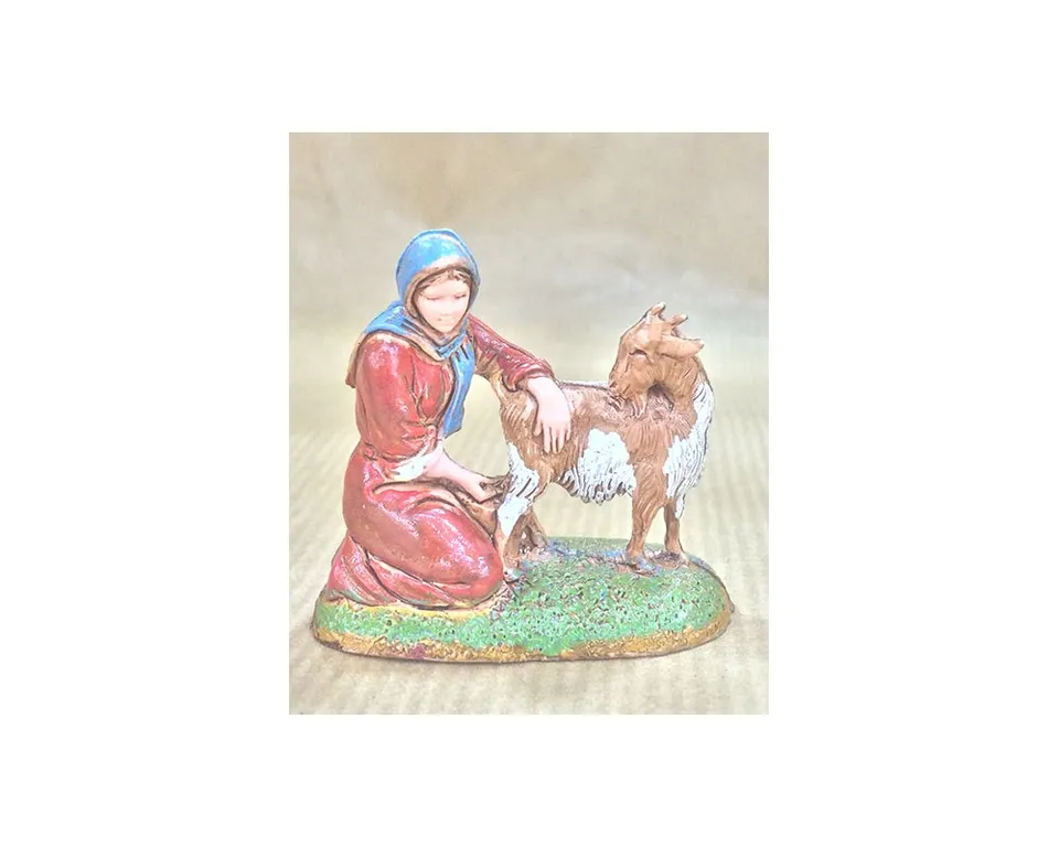 Montanini Pastori Landi 6047 Mungitrice capra statuina