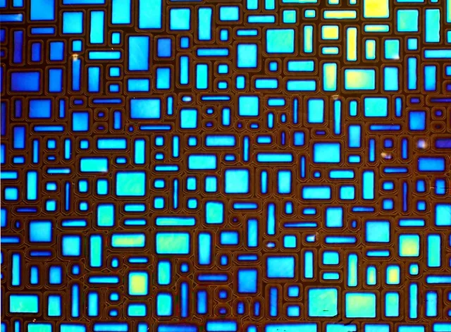 Cbs Dichroic Borderline Masonry Cyan Copper vetro fusione 90/96 COE