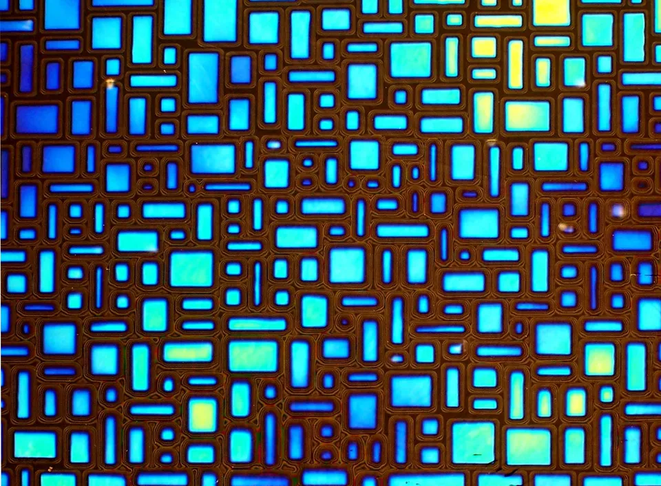 Cbs Dichroic Borderline Masonry Cyan Copper vetro fusione 90/96 COE