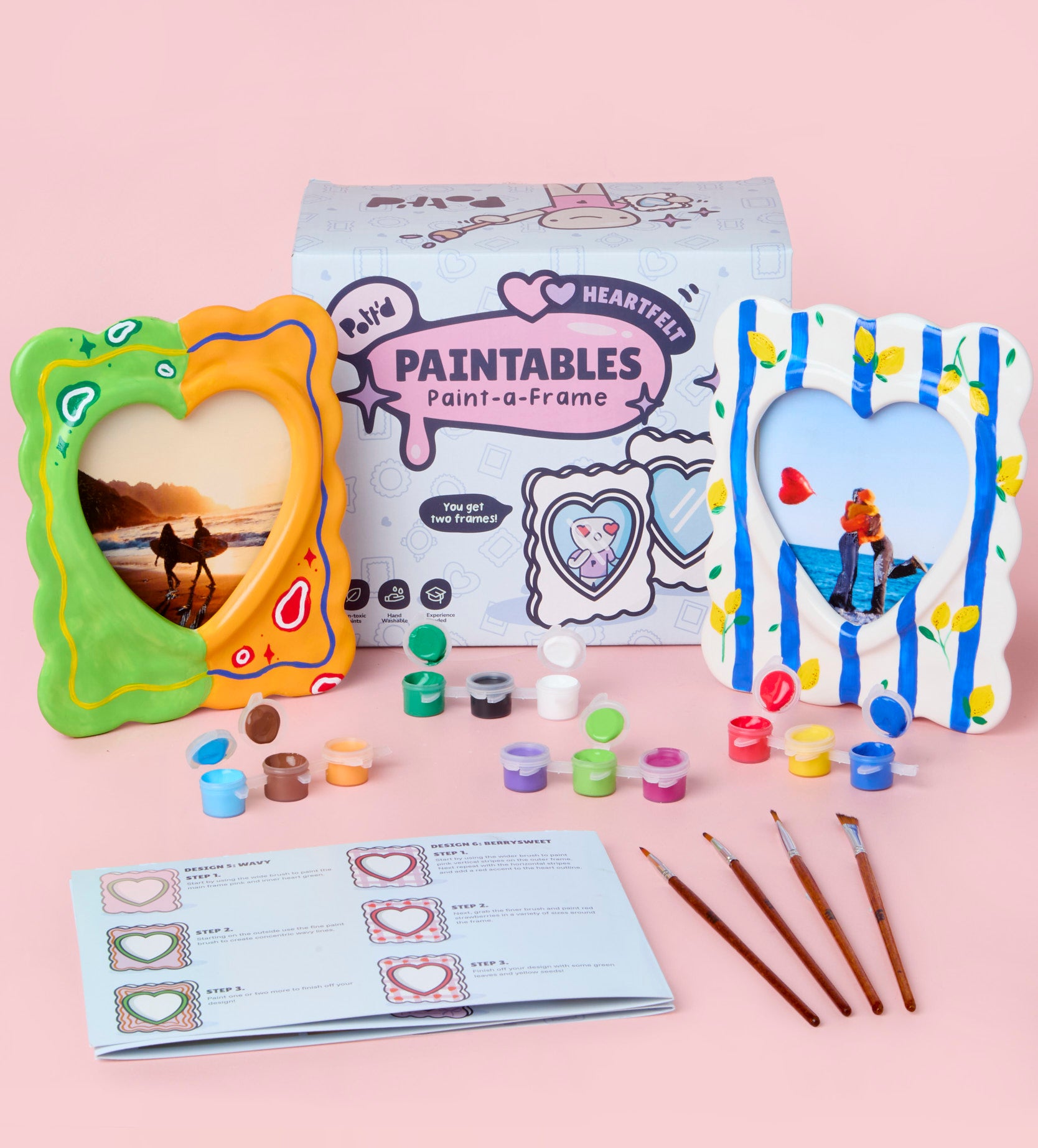 Pott'd Painting Kits kit pittura 2 cornici cuore ceramica