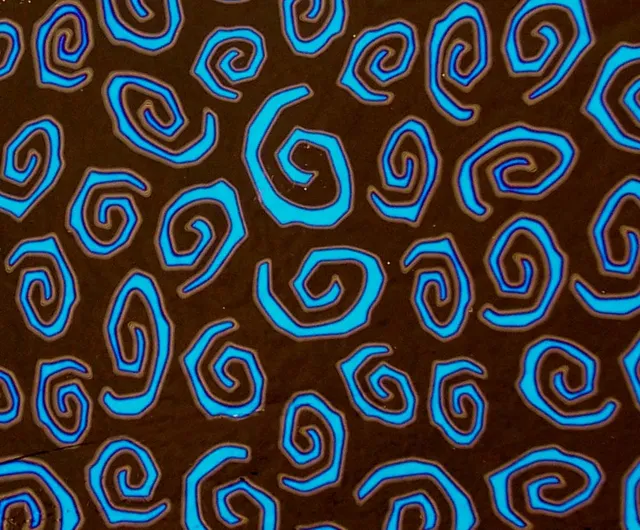 Cbs Borderline Spirals Pink Teal vetro fusione quarto foglio