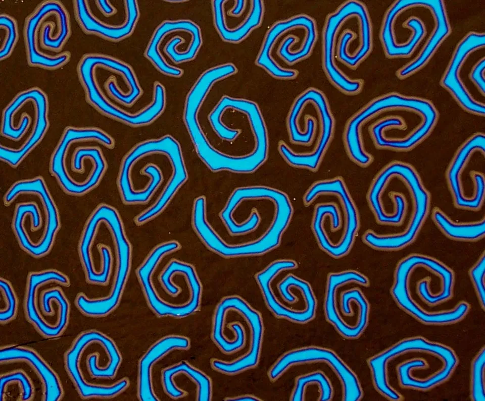Cbs Borderline Spirals Pink Teal vetro fusione quarto foglio