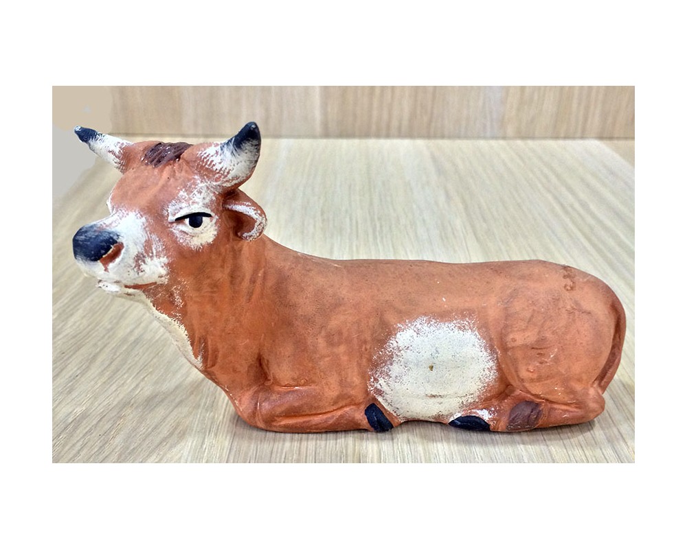 Ditta Montanini T1204 bue terracotta 12 cm presepe