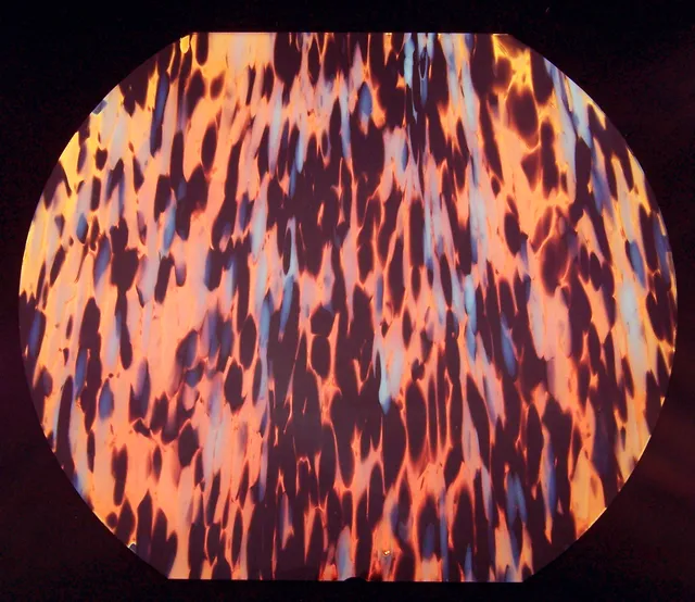 Cbs Dichroic Murano Cyan Red vetro fusione 96 COE tondo 19"