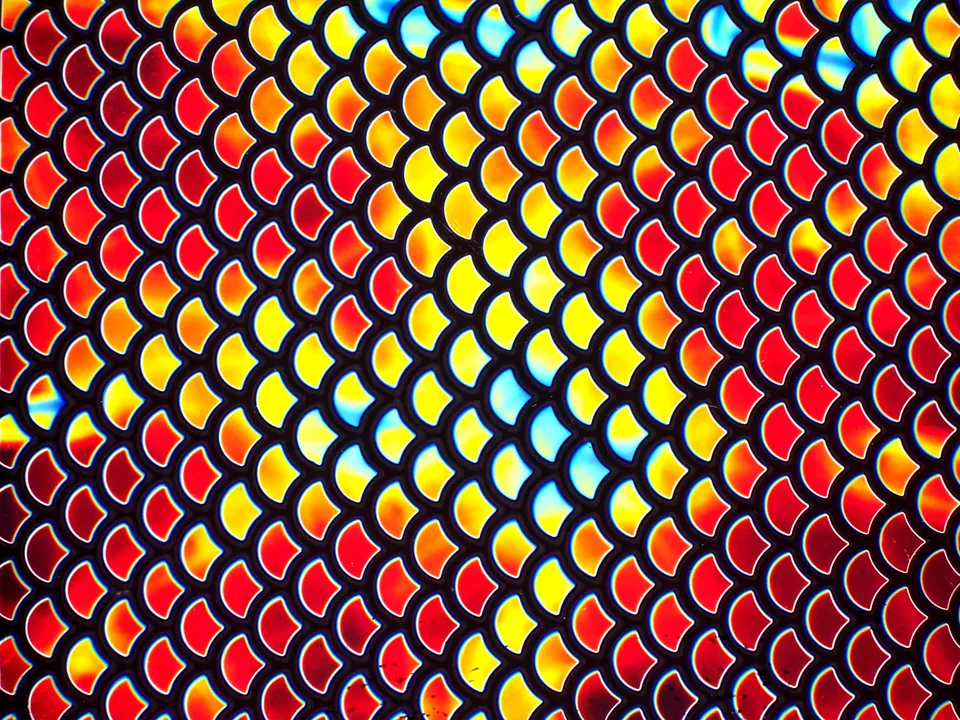 Cbs Dichroic Borderline Scale Cyan Dark Red vetro quarto foglio