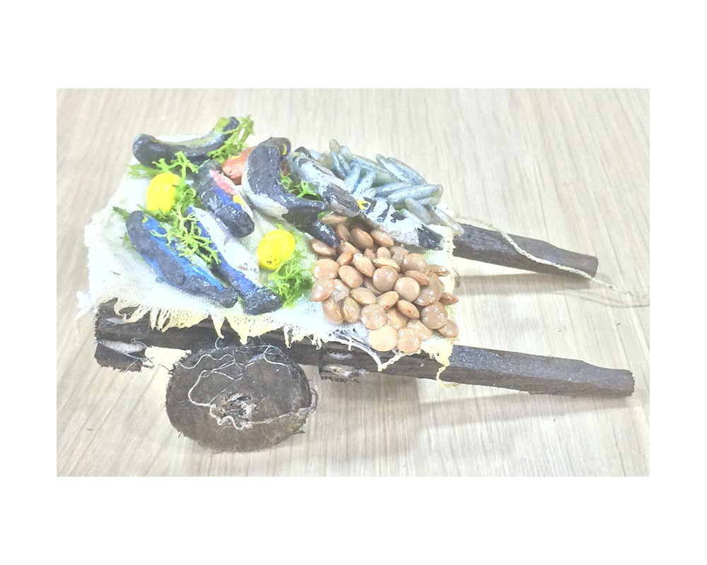 Ditta Montanini AC015 Carretto Pesce 11 cm per Presepe