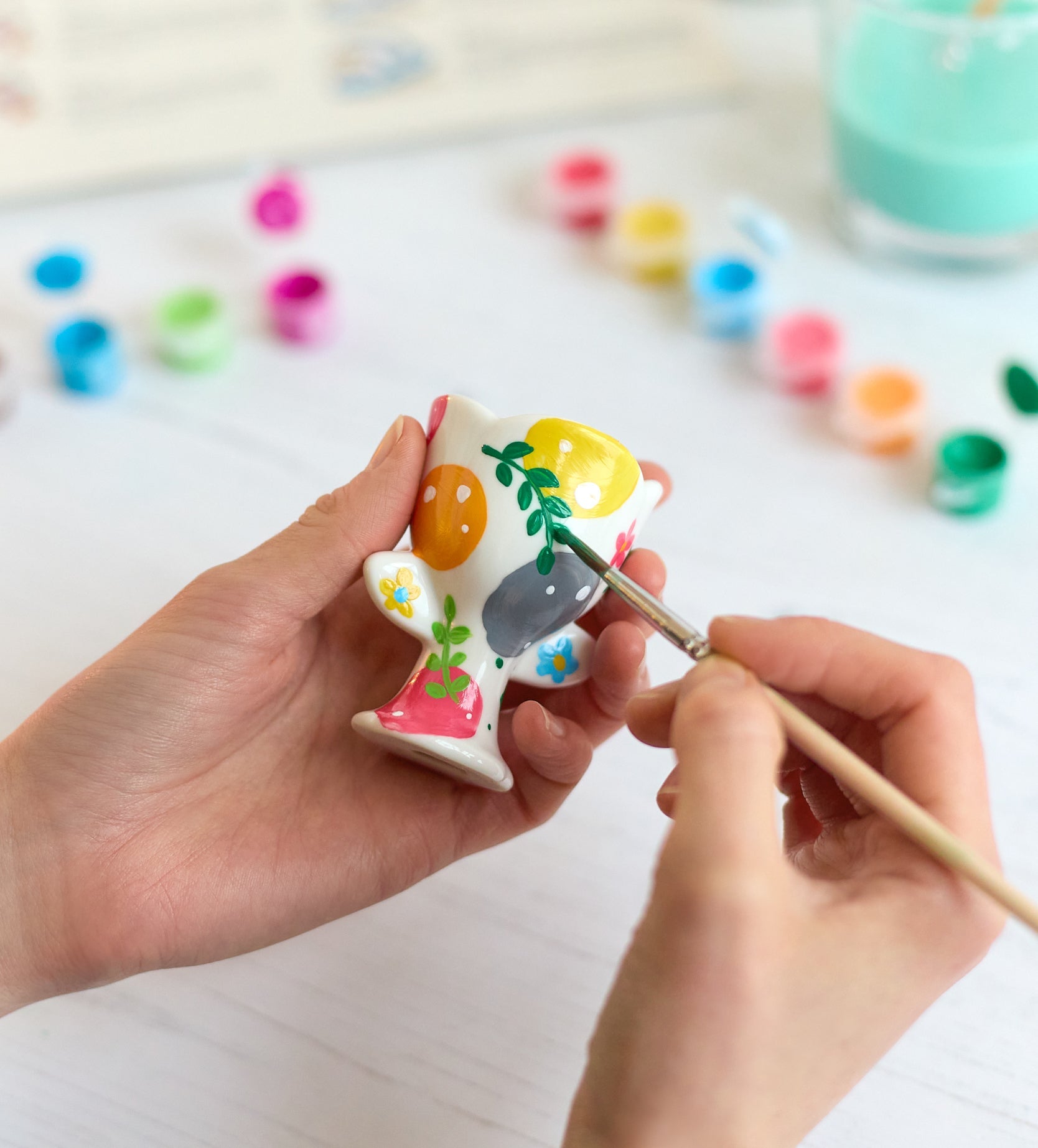 Pott'd Painting Kits Breakfast Bliss set pittura ceramica 2 portauovo
