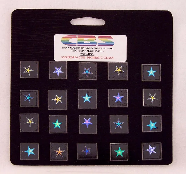 CBS Dichroic Technicolor Stars decorazione vetro dicroico small 20 pezzi