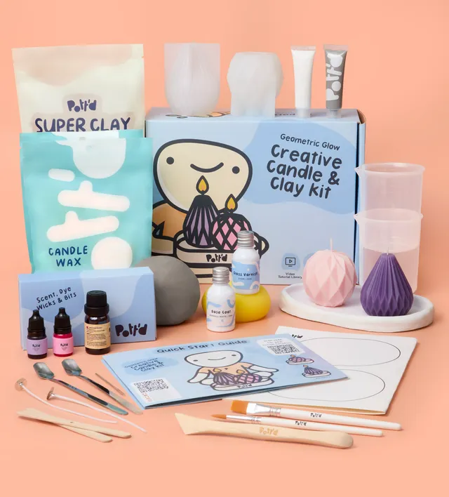 Pott'd Home Pottery Kits Geometric Glow kit ceramica candela