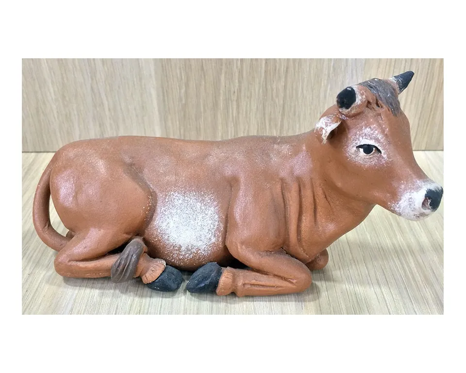 Ditta Montanini Pastori in terracotta T1604 Bue statuina 16 cm