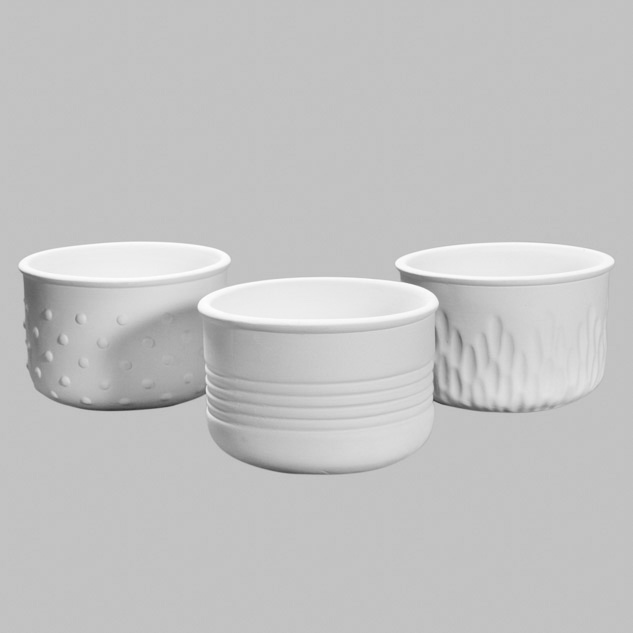 Mayco Earthenware Bisque Textured Planter vaso biscotto 3 decori