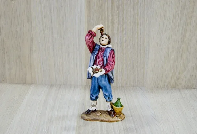 Pastori Landi 1262-01 mangiatore spaghetti statuina presepe 12 cm