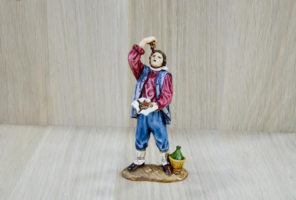 Pastori Landi 1262-01 mangiatore spaghetti statuina presepe 12 cm