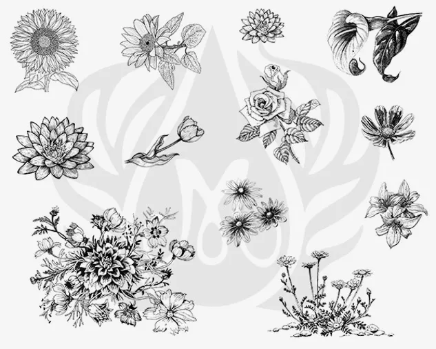 Mayco Silkscreens Designer Flowers 2 serigrafia fiori ceramica