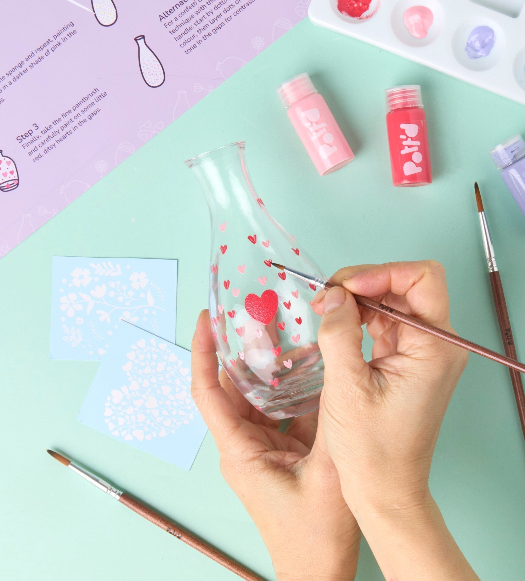 Pott'd Ultimate Glassware Bundle kit pittura vetro vaso e calici