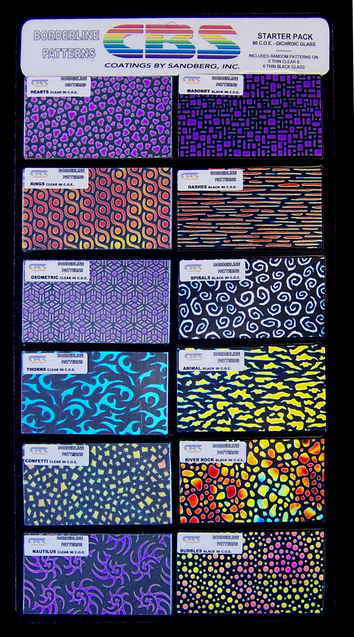 CBS Dichroic Borderline Starter Pack vetro dicroico 90 COE 12 pezzi