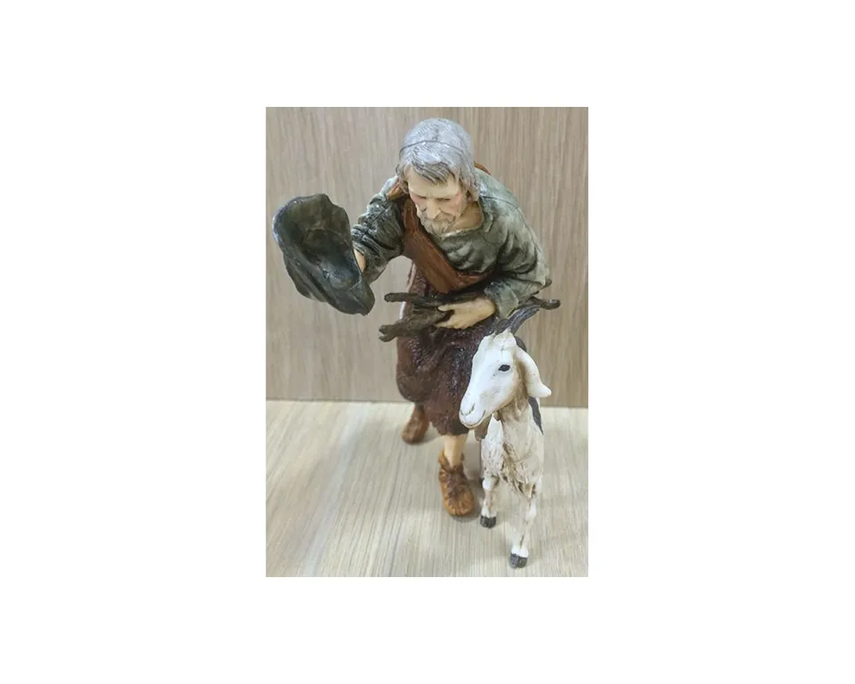 Ditta Montanini Pastori Landi 1315 Vecchio con capra 13 cm