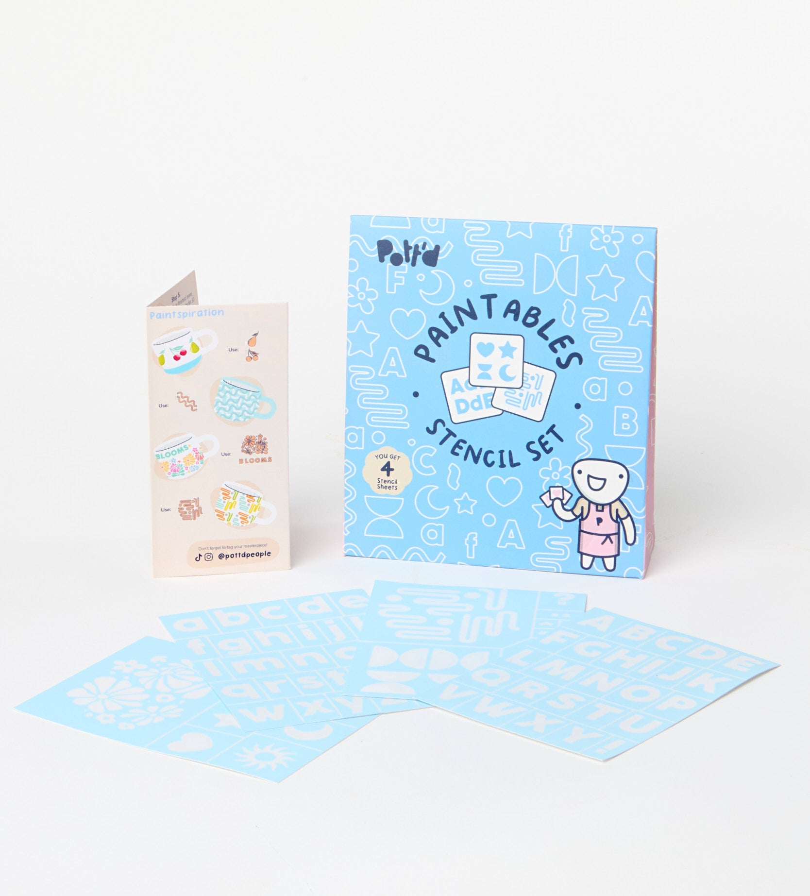 Pott'd Extras Paintables Stencil Set set stencil per ceramica
