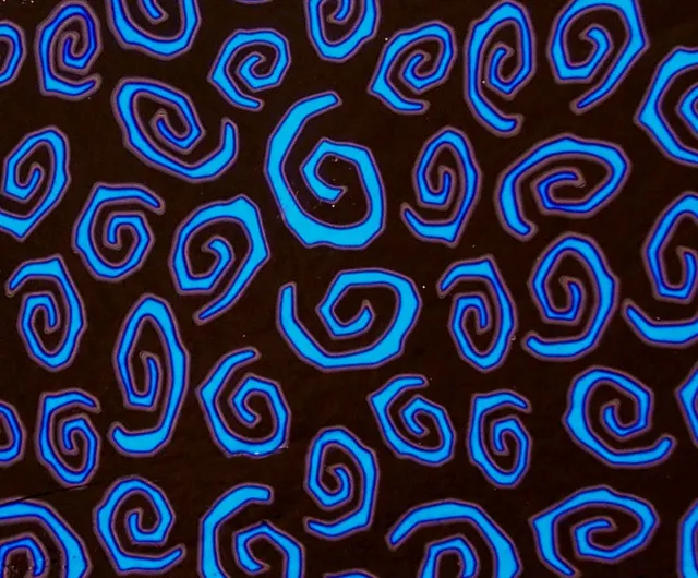 CBS Dichroic Borderline Spirals Yellow Blue vetro fusione giallo blu