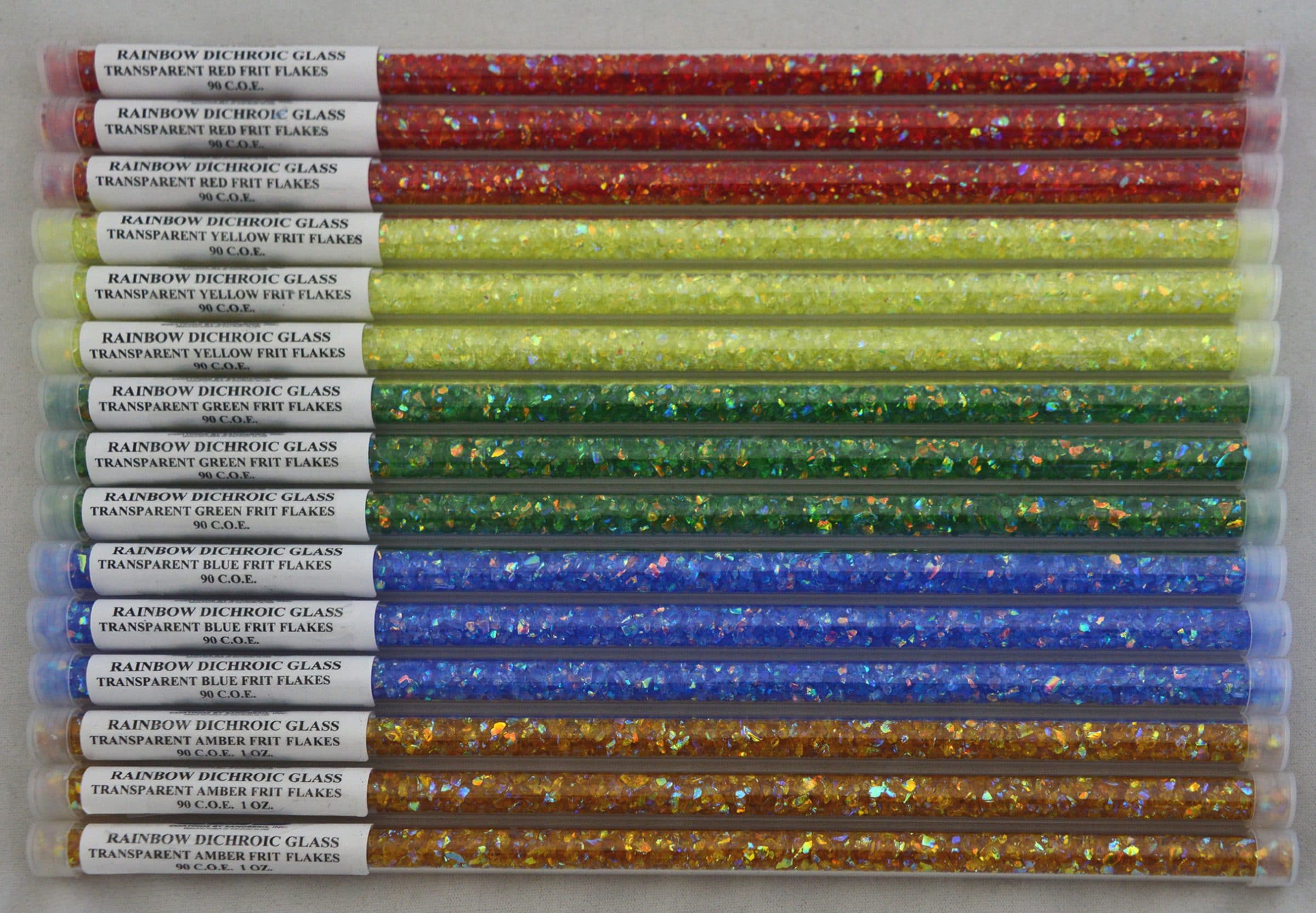 Cbs Dichroic Sample Sets Frit Flakes vetro 7 tubetti colori
