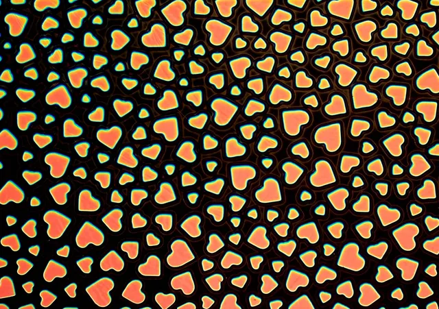 Cbs Borderline Hearts Salmon vetro dicroico quarter sheet