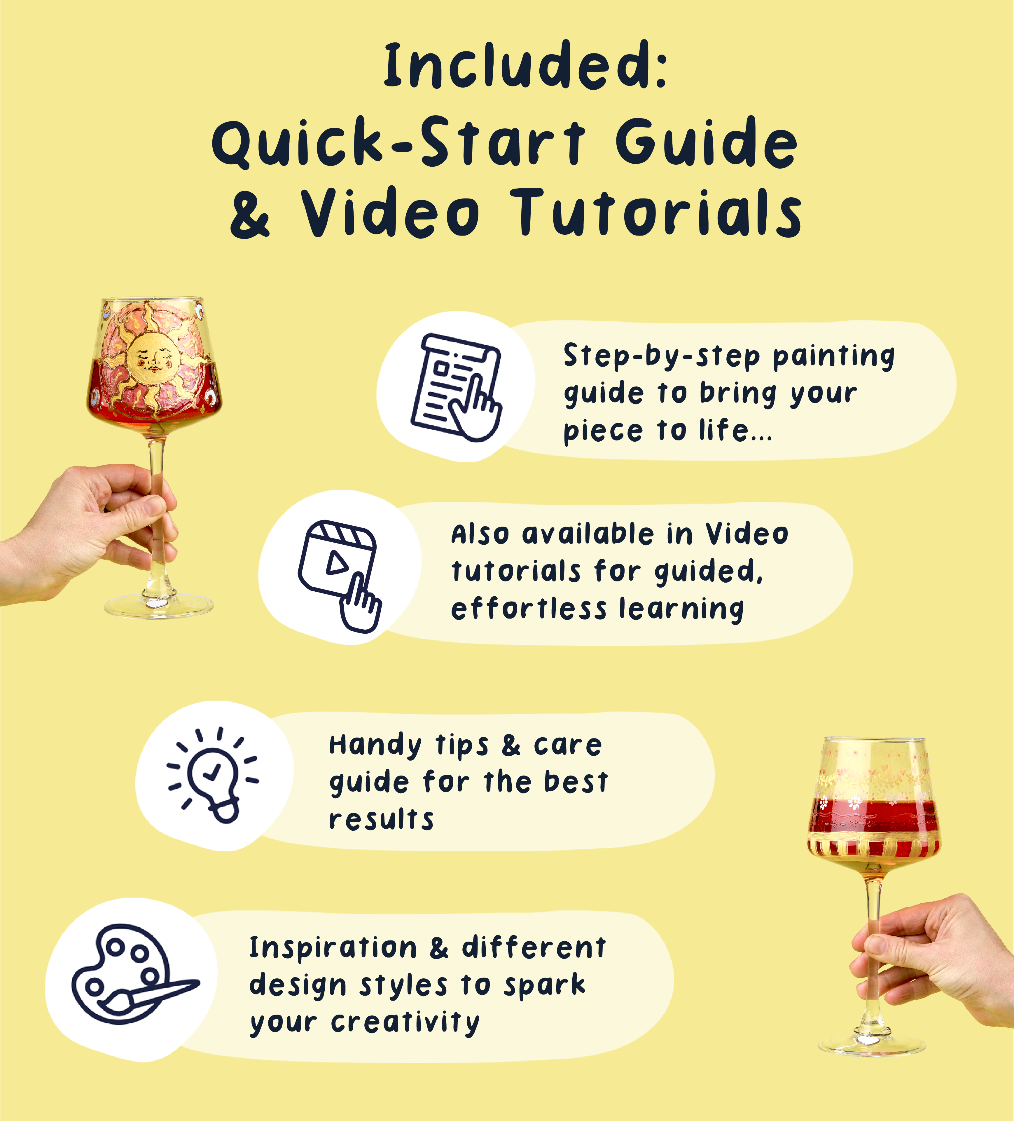 Pott'd Painting Kits Date Night kit 2 bicchieri vino in vetro