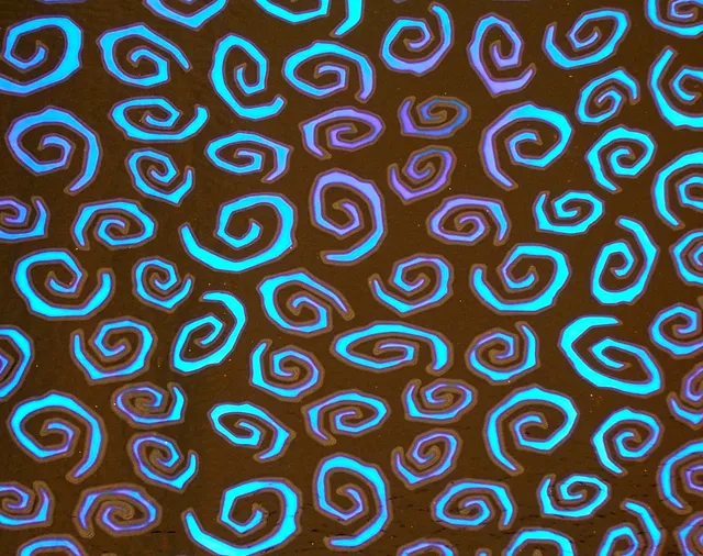 Cbs Borderline Spirals Red Silver Blue vetro Aurora Borealis