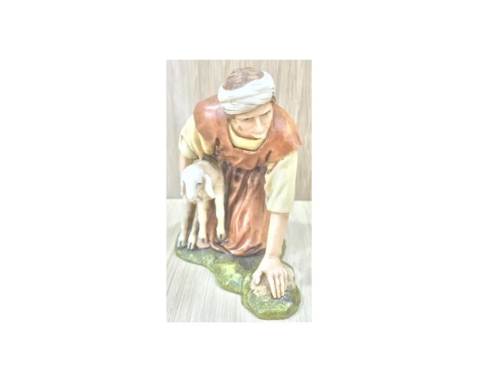 Pastori Landi 1516 Pastore in Ginocchio Statuina 15 cm