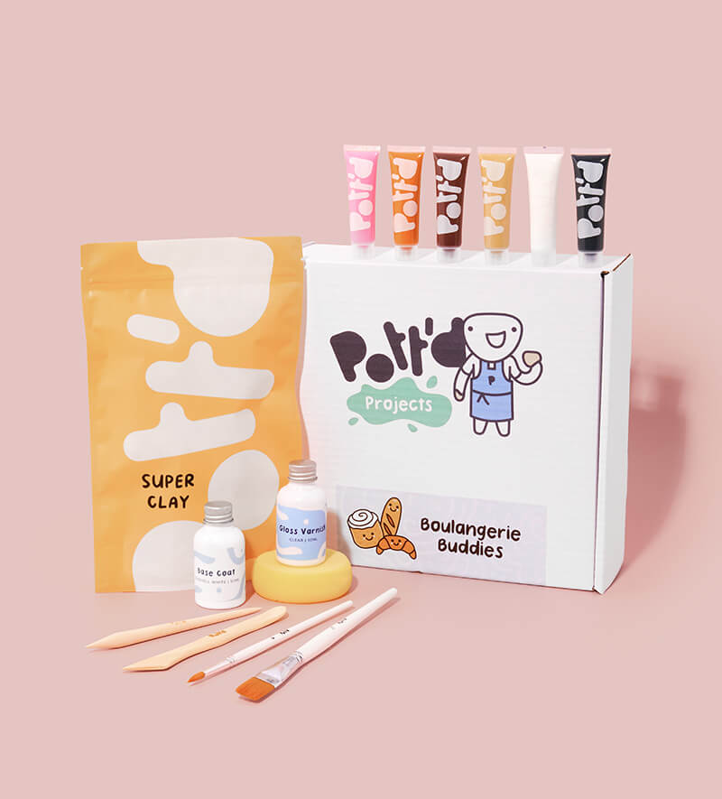 Pott'd Projects Boulangerie Buddies kit ceramica mini figure