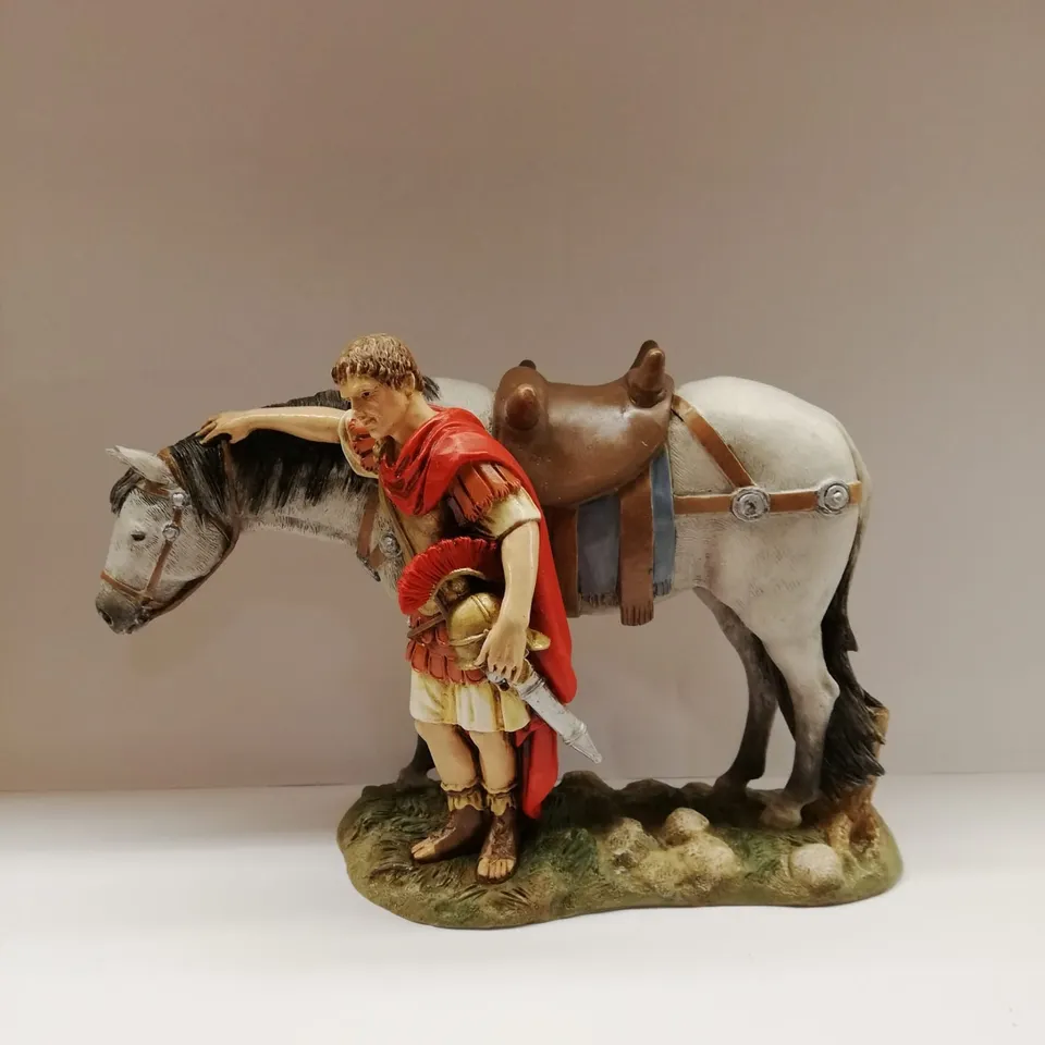 Montanini Pastori Landi soldato romano con cavallo 13 cm