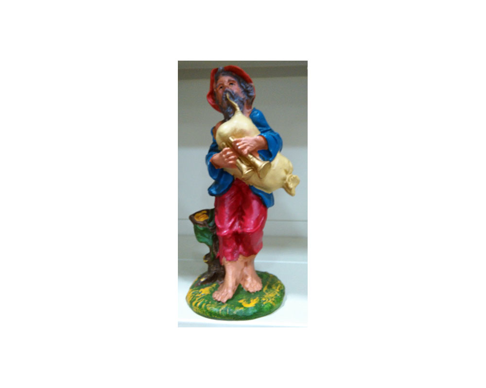 Ditta Montanini G421 Zampognaro 30 cm cartapesta statua presepe