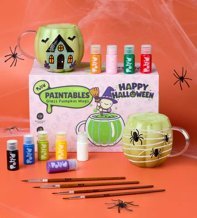 Pott'd Painting Kits Gruselige Kürbis-Glasbecher kit pittura vetro x2 zucca