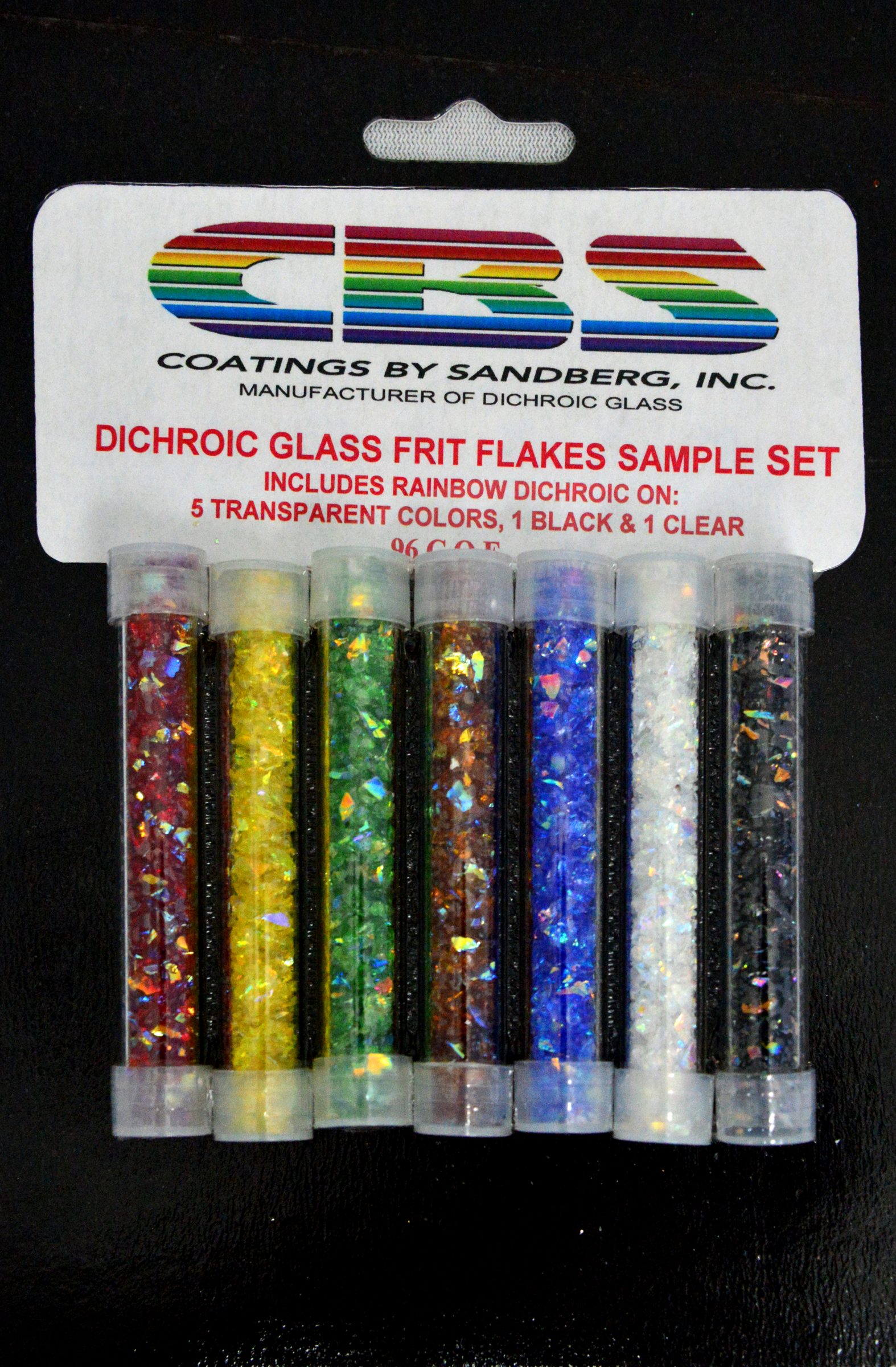 Cbs Dichroic Sample Sets Frit Flakes vetro 7 tubetti colori