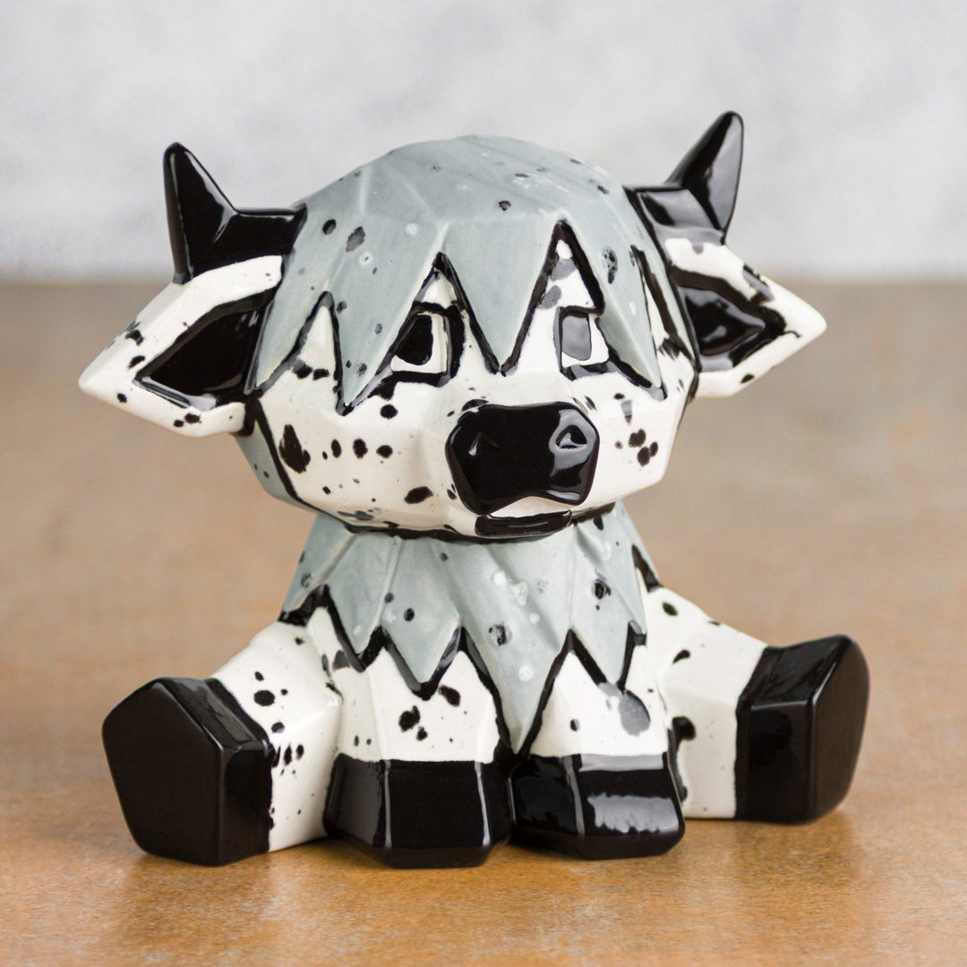 Mayco Earthenware Bisque Highland Cow biscotto mucca ceramica