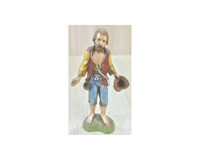 Landi 1049 pastore con cappello statuina presepe 10 cm resina