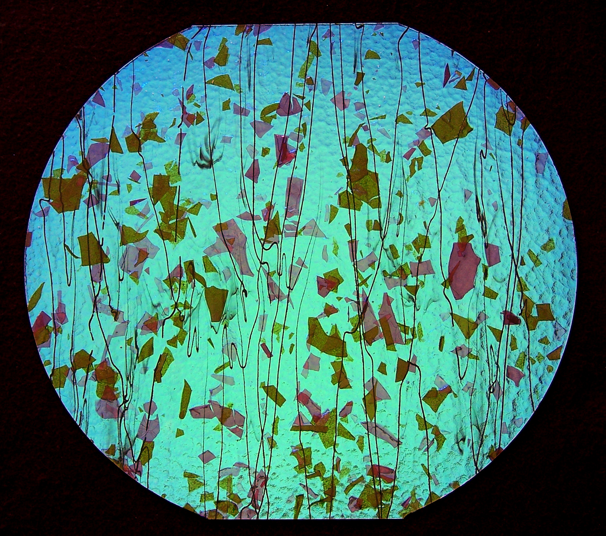 Cbs Dichroic Fracture 4114 Pink Teal vetro fusione 90COE