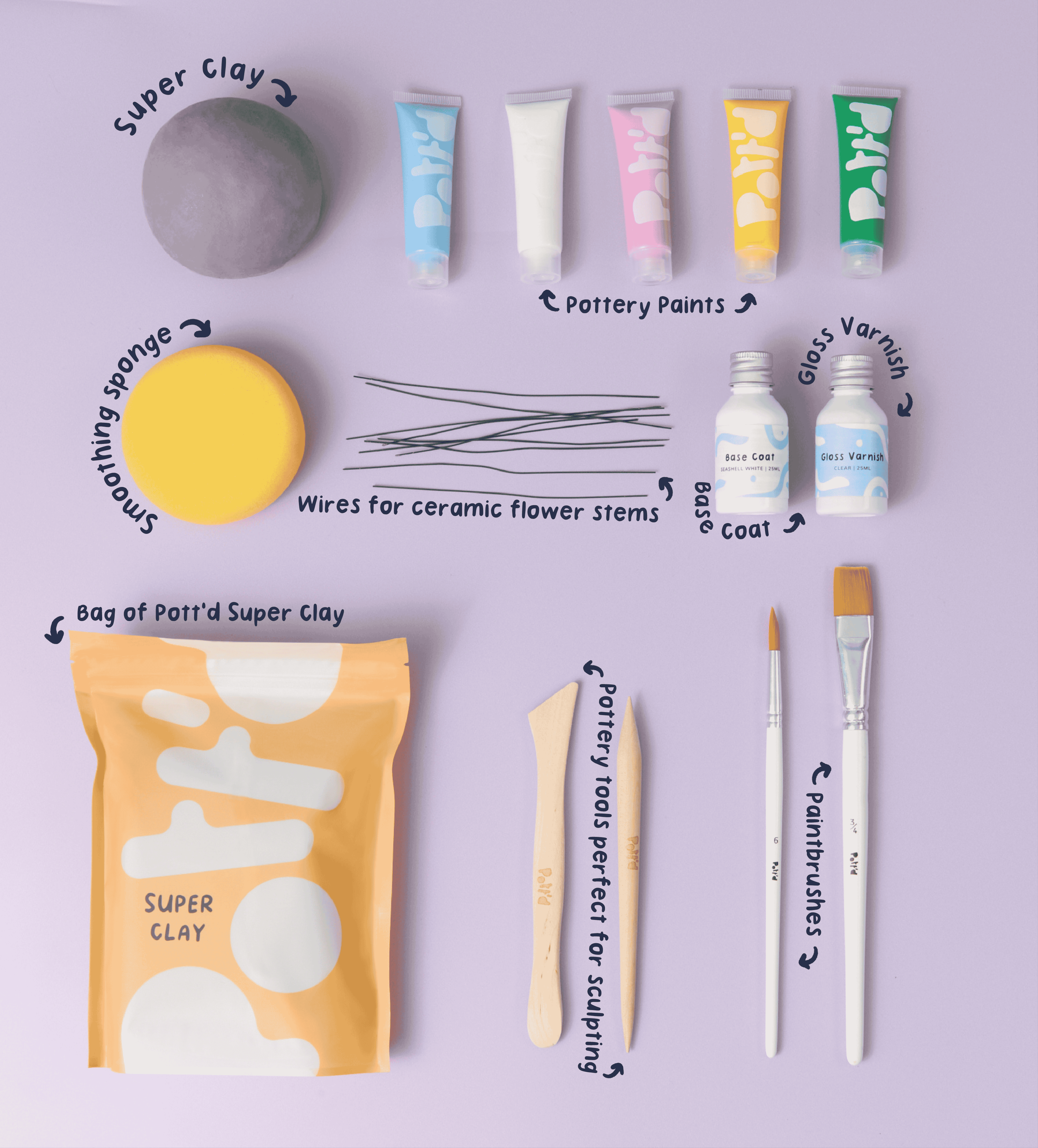 Pott'd Projects Bunches of Love kit ceramica fiori regalo duraturo