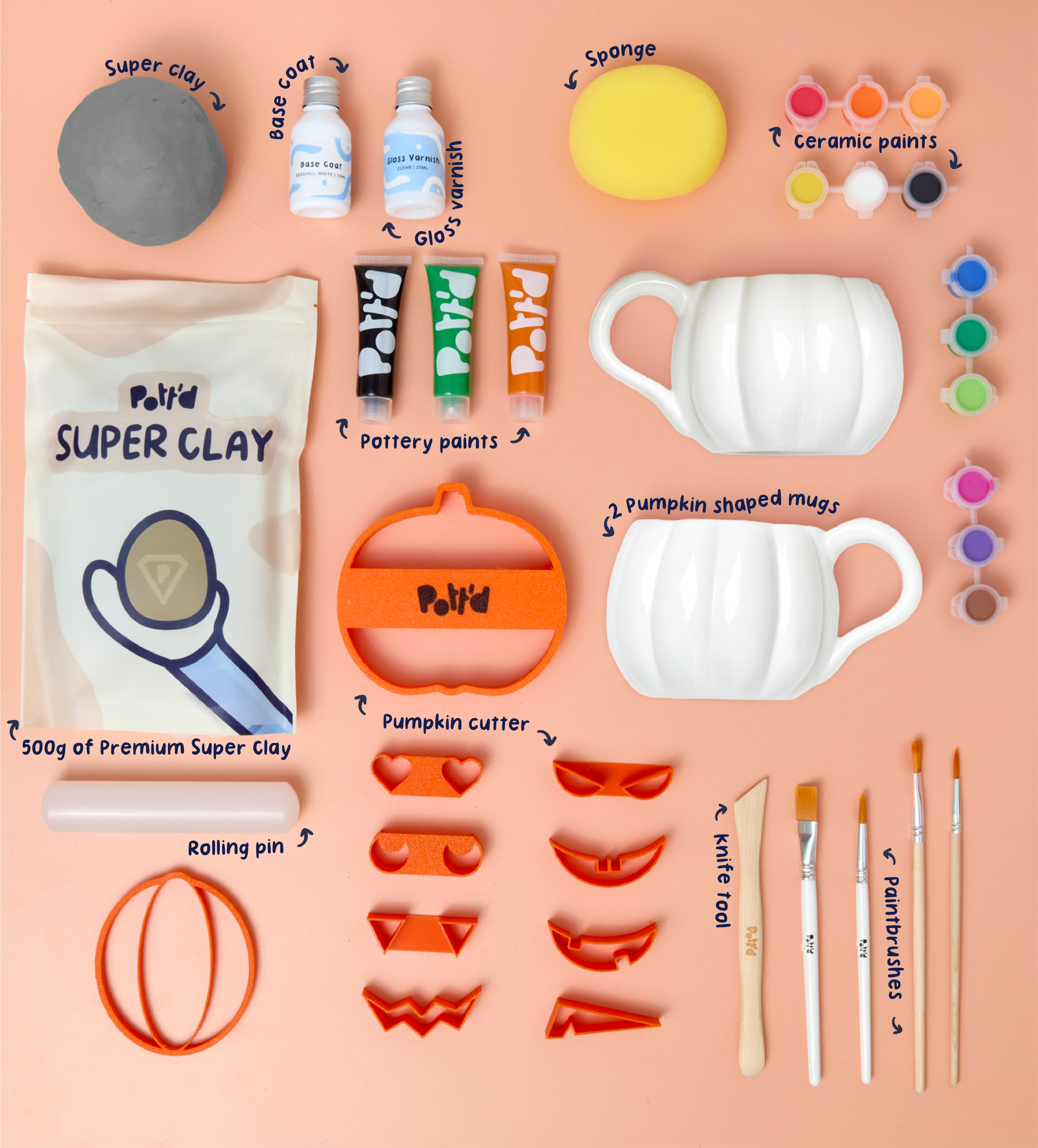 Pott'd Bundles Pumpkin Patch bundle tazza e sottobicchieri zucca