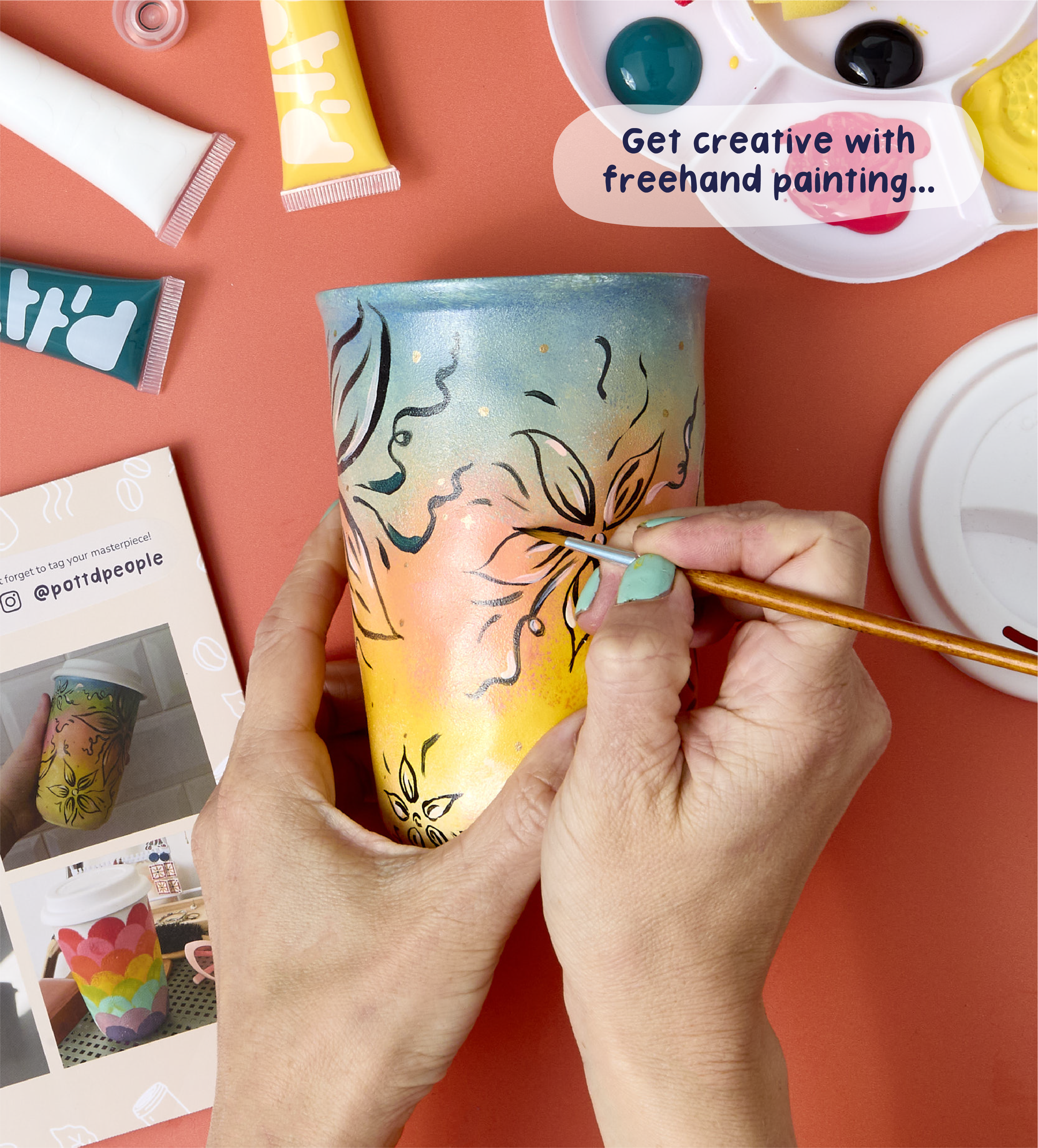 Pott'd Painting Kits POTTDTB0626 travel mug ceramica x2