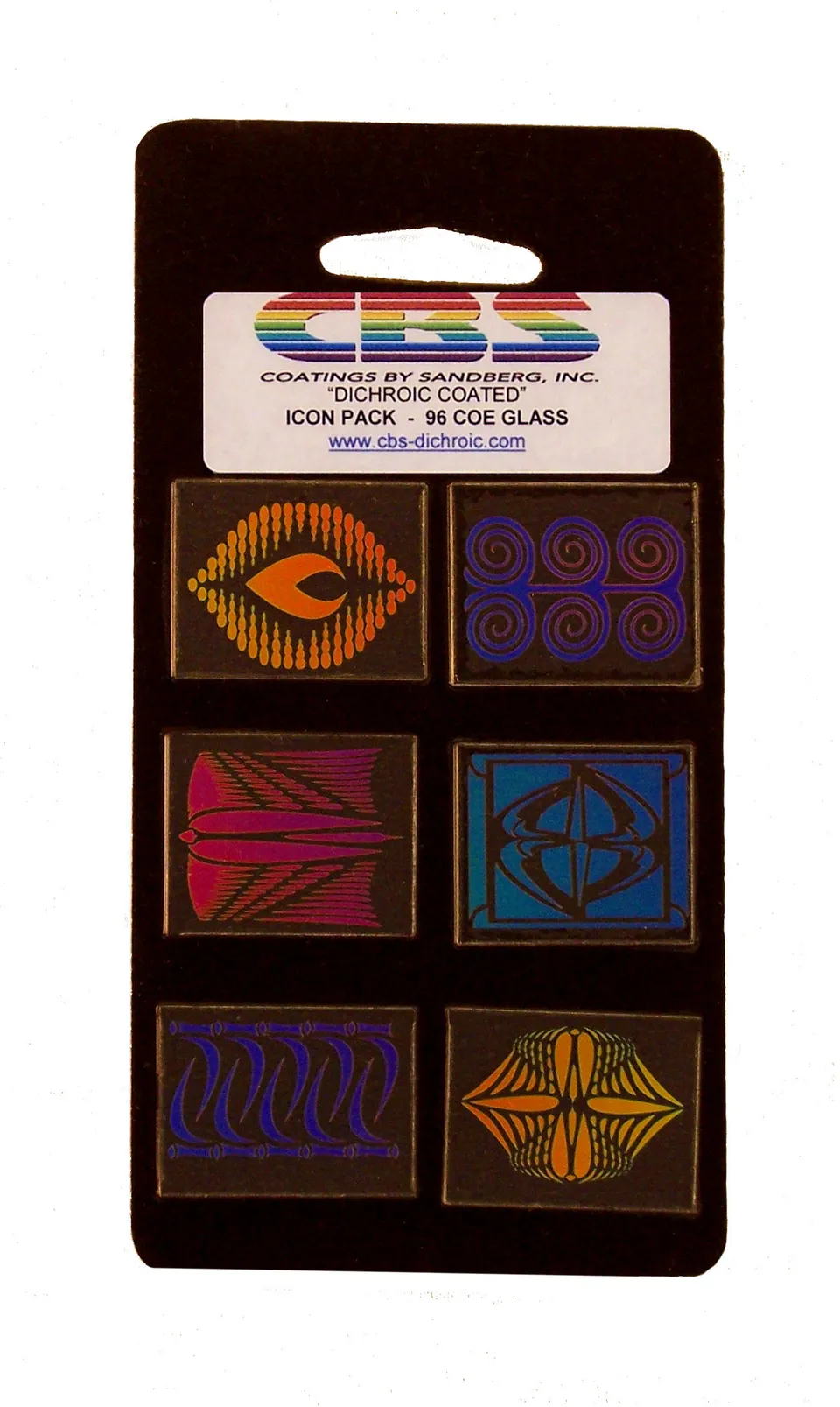 Cbs Dichroic Icon Pack Large icone vetro fusione 6 pezzi 1"