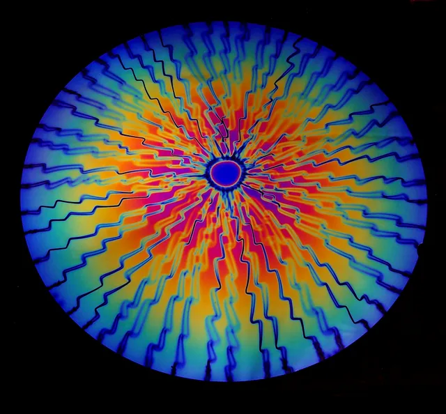 Cbs Dichroic Target Rainbow Voltage vetro verde magenta blu