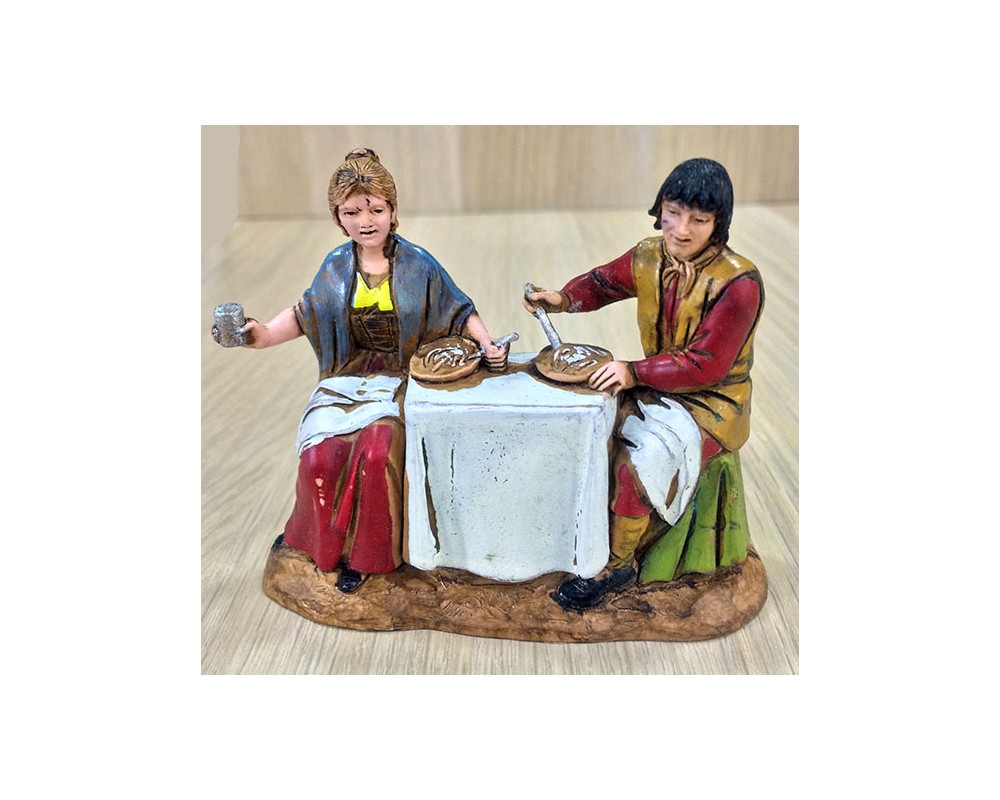 Montanini Gruppi Landi 0834-04 Coppia al tavolo gruppo presepe