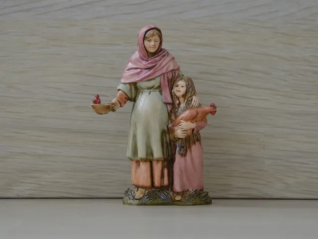 Pastori Landi 0174/3 Donna e Bimba statuina presepe 10 cm