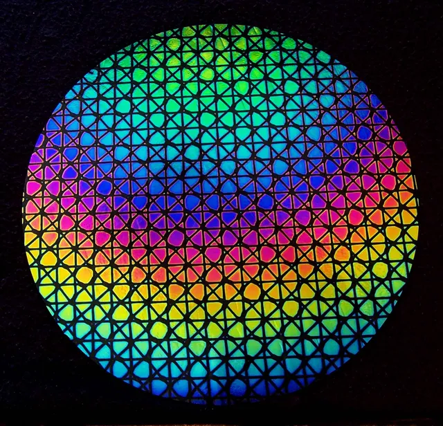 CBS Dichroic Geodesic Rainbow vetro dicroico fusione geometrico