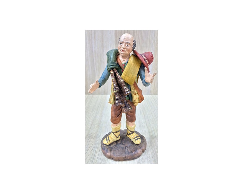 Ditta Montanini Pastori terracotta T1610 statuina presepe Zampognaro 16cm
