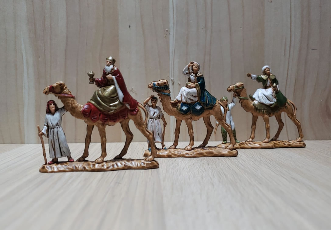 Ditta Montanini Pastori Landi Re Magi a cammello presepe