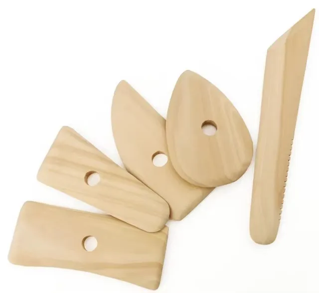 Cerama Strumenti Spatole in legno set 5 pezzi modellazione
