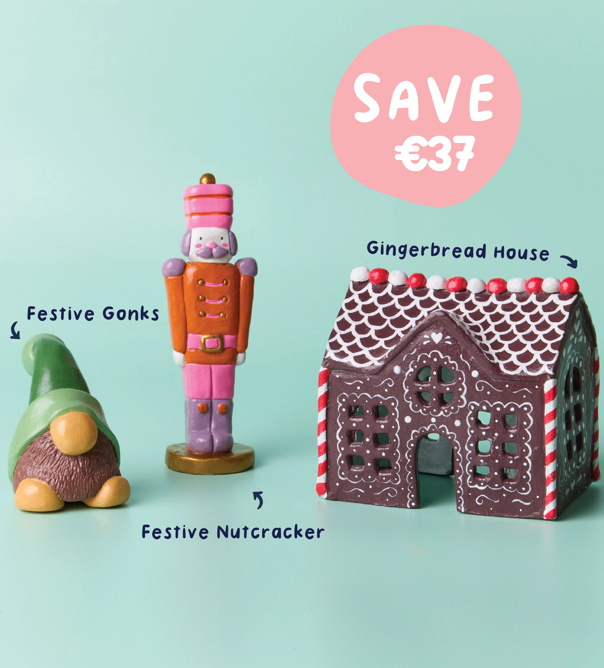 Pott'd Bundles Día de Nevada pack Natale kit ceramica