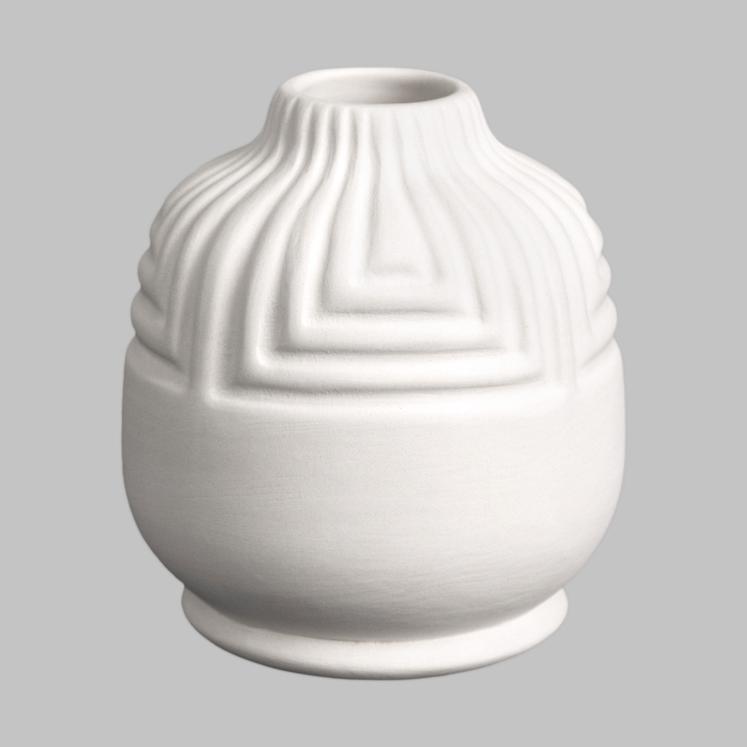Mayco Stoneware Bisque Rounded Bud Vase vaso biscotto gres